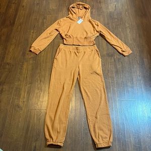Windsor Caramel Cropped Sweater and Sweatpants Set